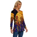 Skyline Frankfurt Abstract Moon Long Sleeve Drawstring Hooded Top View3