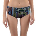 Arcade Game Retro Pattern Reversible Mid-Waist Bikini Bottoms View3