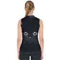Black Cat Face Mock Neck Shell Top View2