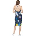 Big Set Cute Astronauts Space Planets Stars Aliens Rockets Ufo Constellations Satellite Moon Rover Bodycon Cross Back Summer Dress View2
