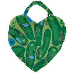 Golf Course Par Golf Course Green Giant Heart Shaped Tote by Cemarart