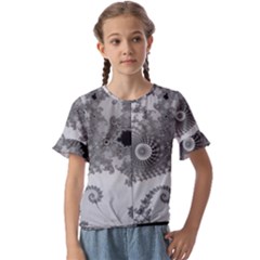 Males Mandelbrot Abstract Almond Bread Kids  Cuff Sleeve Scrunch Bottom T-shirt