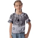 Males Mandelbrot Abstract Almond Bread Kids  Cuff Sleeve Scrunch Bottom T-Shirt View1