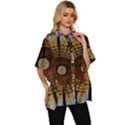 Barcelona Stained Glass Window Women s Batwing Button Up Shirt View3