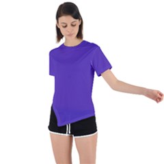 Ultra Violet Purple Asymmetrical Short Sleeve Sports T-shirt by Patternsandcolors