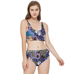 Authentic Aboriginal Art - Discovering Your Dreams Frilly Bikini Set
