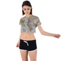 Pyramids Egypt Monument Landmark Sunrise Sunset Egyptian Tie Back Short Sleeve Crop T-Shirt View1