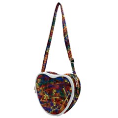 Zig Zag Pattern Geometric Design Heart Shoulder Bag by Ndabl3x