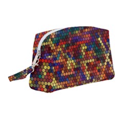 Hexagon Honeycomb Pattern Design Wristlet Pouch Bag (medium) by Ndabl3x