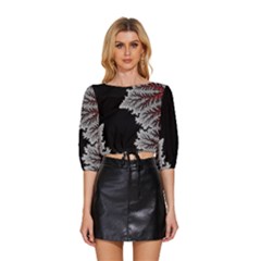 Foroest Nature Trippy Mid Sleeve Drawstring Hem Top