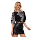 Foroest Nature Trippy Mid Sleeve Drawstring Hem Top View3