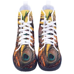 Oceans Stunning Painting Sunset Scenery Wave Paradise Beache Mountains Kid s High-top Canvas Sneakers