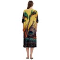 Landscape Bright Scenery Drawing Rivers Blue Lovely Women s Cotton 3/4 Sleeve Nightgown View4