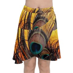 Japan Art Artwork Asia Drawing Lake Landscape Mountain Nature Oriental Chiffon Wrap Front Skirt