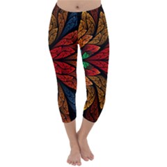 Fractals, Floral Ornaments, Rings Capri Winter Leggings 