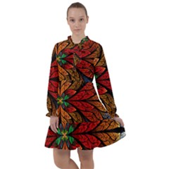 Fractals, Floral Ornaments, Rings All Frills Chiffon Dress