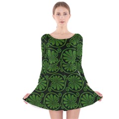  Long Sleeve Velvet Skater Dress