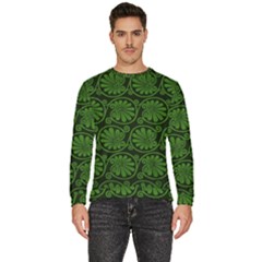 Green Floral Pattern Floral Greek Ornaments Men s Fleece Sweatshirt