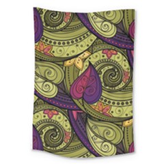 Green Paisley Background, Artwork, Paisley Patterns Large Tapestry