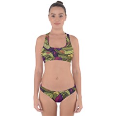 Green Paisley Background, Artwork, Paisley Patterns Cross Back Hipster Bikini Set