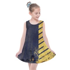 Grunge Lines Stone Textures, Background With Lines Kids  Summer Dress