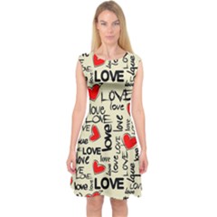 Love Abstract Background Love Textures Capsleeve Midi Dress