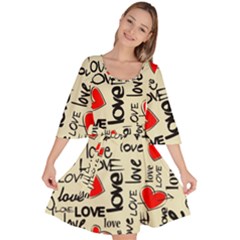 Love Abstract Background Love Textures Velour Kimono Dress