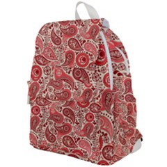 Paisley Red Ornament Texture Top Flap Backpack by nateshop