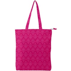 Pink Pattern, Abstract, Background, Bright Double Zip Up Tote Bag by nateshop
