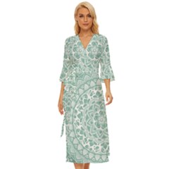 Round Ornament Texture Midsummer Wrap Dress