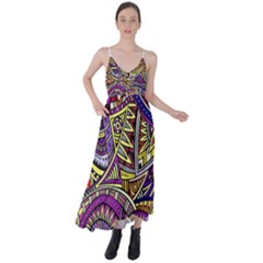 Violet Paisley Background, Paisley Patterns, Floral Patterns Tie Back Maxi Dress