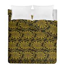 Yellow Floral Pattern Floral Greek Ornaments Duvet Cover Double Side (full/ Double Size)