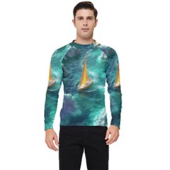 Dolphins Sea Ocean Men s Long Sleeve Rash Guard