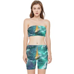 Moon Moonlit Forest Fantasy Midnight Stretch Shorts And Tube Top Set
