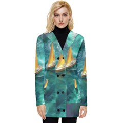 Countryside Landscape Nature Button Up Hooded Coat 