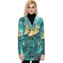 Countryside Landscape Nature Button Up Hooded Coat  View1
