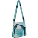 Dolphin Sea Ocean Zipper Messenger Bag View1