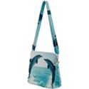 Dolphin Sea Ocean Zipper Messenger Bag View2
