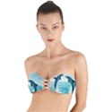 Dolphin Sea Ocean Twist Bandeau Bikini Top View1