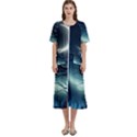 Moon Moonlit Forest Fantasy Midnight Women s Cotton Short Sleeve Nightgown View1