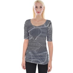 Authentic Aboriginal Art - Farm Lands 4 Wide Neckline T-shirt