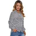 Authentic Aboriginal Art - Farm-lands3 Women s Long Sleeve Button Up Shirt View3