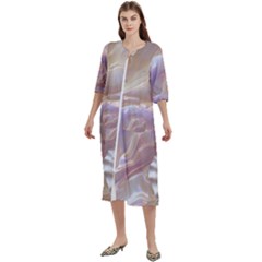 Silk Waves Abstract Women s Cotton 3/4 Sleeve Nightgown
