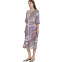 Silk Waves Abstract Women s Cotton 3/4 Sleeve Nightgown View2
