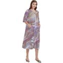 Silk Waves Abstract Women s Cotton 3/4 Sleeve Nightgown View3