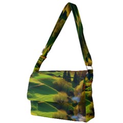 Countryside Landscape Nature Full Print Messenger Bag (l) by Cemarart