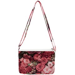 Pink Roses Flowers Love Nature Double Gusset Crossbody Bag by Grandong
