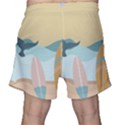 Beach Sea Surfboards Water Sand Drawing  Boho Bohemian Nature Men s Shorts View2