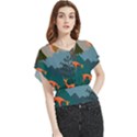 Roe Deer Animal Boho Bohemian Nature Butterfly Chiffon Blouse View1