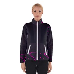 Butterflies, Abstract Design, Pink Black Women s Bomber Jacket